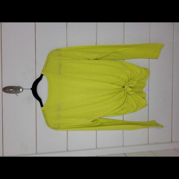 J Crew Large bright yellow tie at back long sleeve tee shirt - Picture 1 of 5